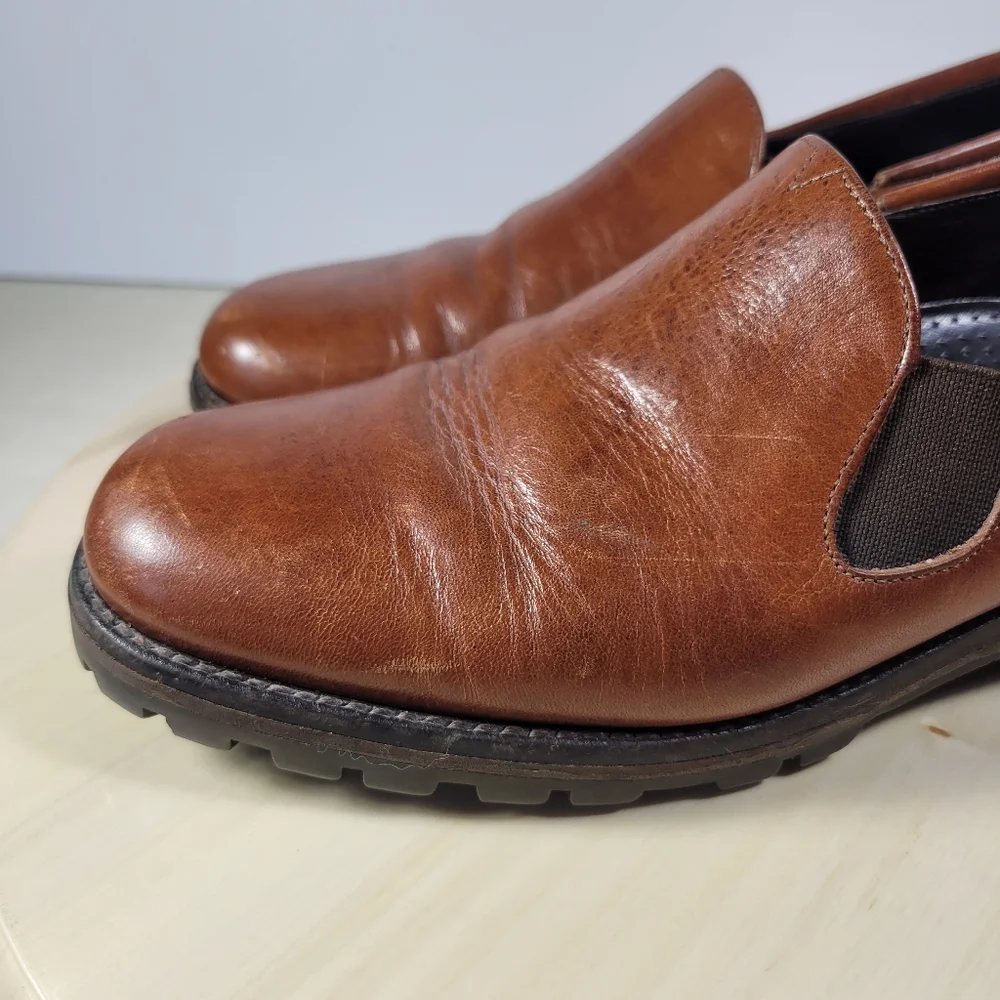 Vintage Cole Haan Country Brown Leather Lug Heel Slip-on Loafer Shoe Size 8 B - Picture 12 of 14